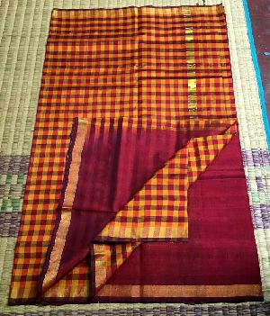 pure handloom silk cotton sarees with check pallu