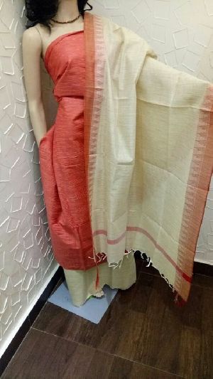 khadi gicha suits with temple weaved dupatta