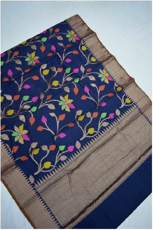 banarasi cotton silk sarees with woven floral work