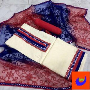 designer net dupatta cotton suits