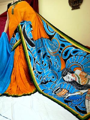 handpainted bishnupuri silk sarees