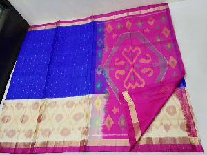 ikkat silk sarees with ikkat print