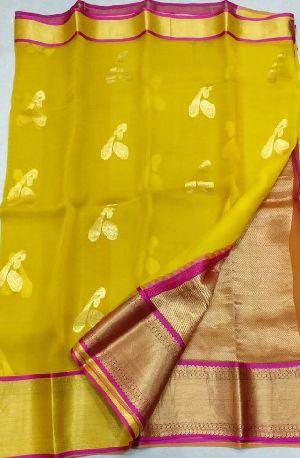 kanchi organza sarees with running blouse