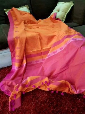 pure khadi cotton sarees with running blouse