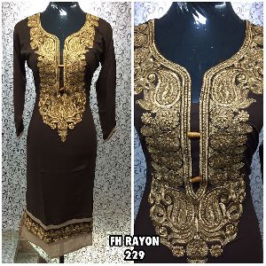 rayon embrodiery kurtis