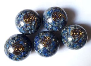 Lapis Orgone Stone Spheres