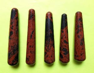 Mahogany Obsidian Smooth Round Stone Massage Wands