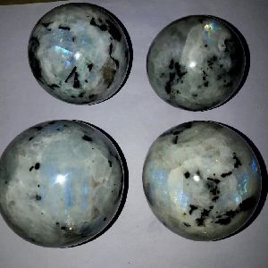 White Rainbow Moonstone Stone Spheres