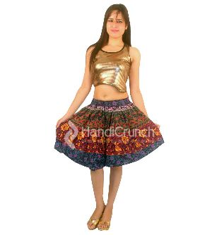 Multicolor flower printed short skirt