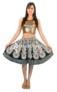 Designer black printed short skirt