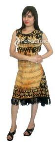 Black Yellow Elephant Print Mandala Short Dress