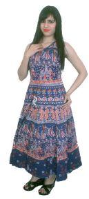 Blue Bohemian Mandala Night Wear Evening Gown