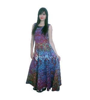 Colorful Hippie Printed Long Evening Gown