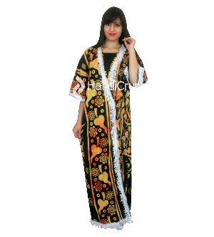 Cotton Mandala printed cotton long kimono