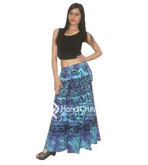 Elephant Printed Cotton Women's Relaxed Comfortable Fit Skirts Raprons