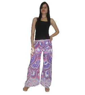 Purple color summer palazzo capri pants