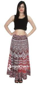 Pure Cotton Handmade Ombre Mandala Print Floor Length Long Skirts