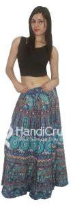 Pure Cotton Handmade Elephant Mandala Floor Length Long Skirts Raprons