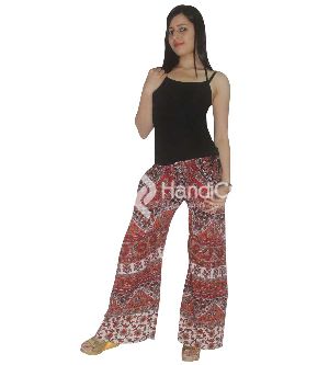 Red colour girls Palazzo pants