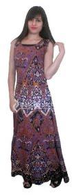 Violet Star Mandala Printed Long Evening Gown