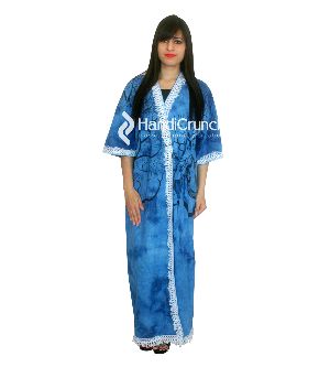 tree printed bath robe night dress