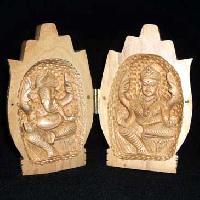 Wooden Laxmi, Ganesh Statue