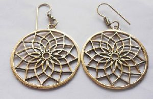 Handmade Spiral Gold Plated Brass Earrings
