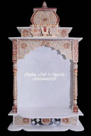 Traditional Marble Temple ( Gold Painted)