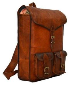 Dark Brown Leather Backpack Bags