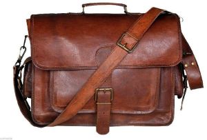 Leather Single Pocket Laptop Bag