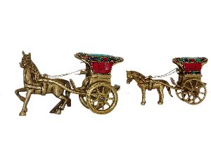 Brass Horse Cart Showpiece
