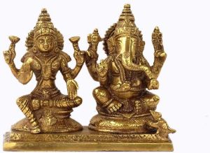 Brass Laxmi Ganesha Statue