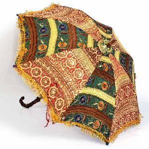 Little India Colorful Design Rajasthani Umbrella Handicraft
