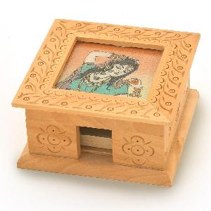 Little India Rajasthani Gemstone Painting Slip Pad Box Handicraft Gift