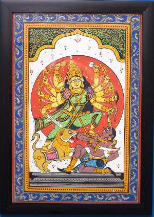 Handpainted Odisha Pattachitra Durga Painting