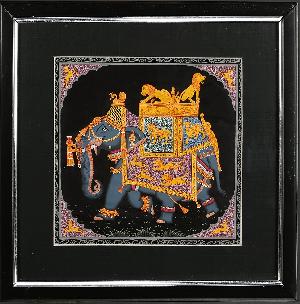 Handpainted Rajasthani Miniature Elephant Painting