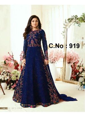 designer blue anarkali salwar suit