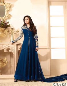 designer blue Georgette anarkali salwar suit