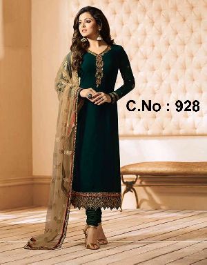 designer Embroidered Straight cut Salwar suit