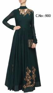 designer green Embroidery anarkali salwar suit