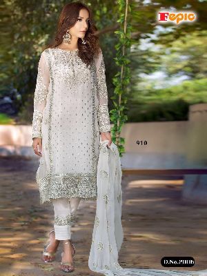 designer off white Straight cut Salwar suit