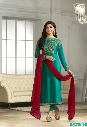 designer rama Embroidered Straight cut Salwar suit