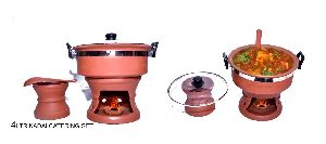 4 Ltr Clay Kadai Catering Set