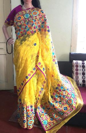 Kathiawari Work Dhakai Sarees