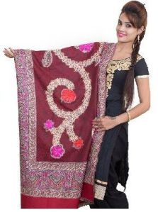 Hassan Libaas Strawberry handmade kashmiri desinger kadhai shawl