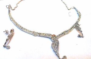 92.5 SILVER CZ NECKLACE SET