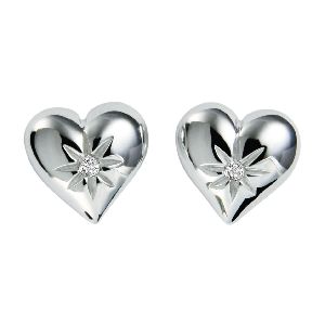 Silver Ladies CZ Designer Stud Earrings