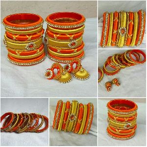 Orange Gold bridal bangle