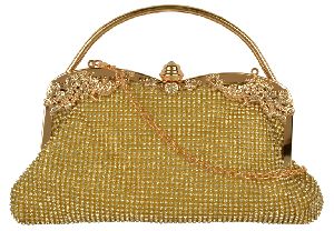 VAGO128 Golden Beaded Sling Bags