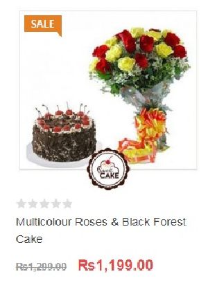 Multicolour Roses Black Forest Cake